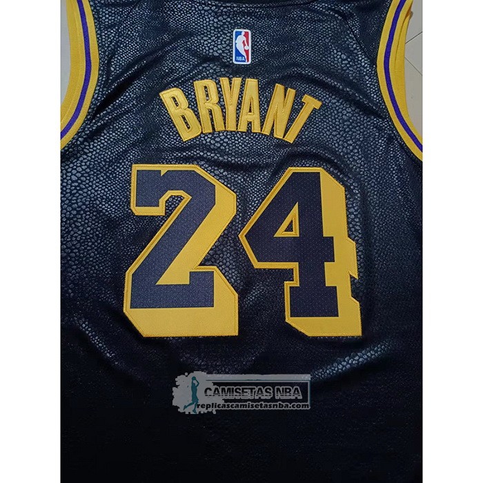 Camiseta Los Angeles Lakers Kobe Bryant NO 8 24 Black Mamba Negro